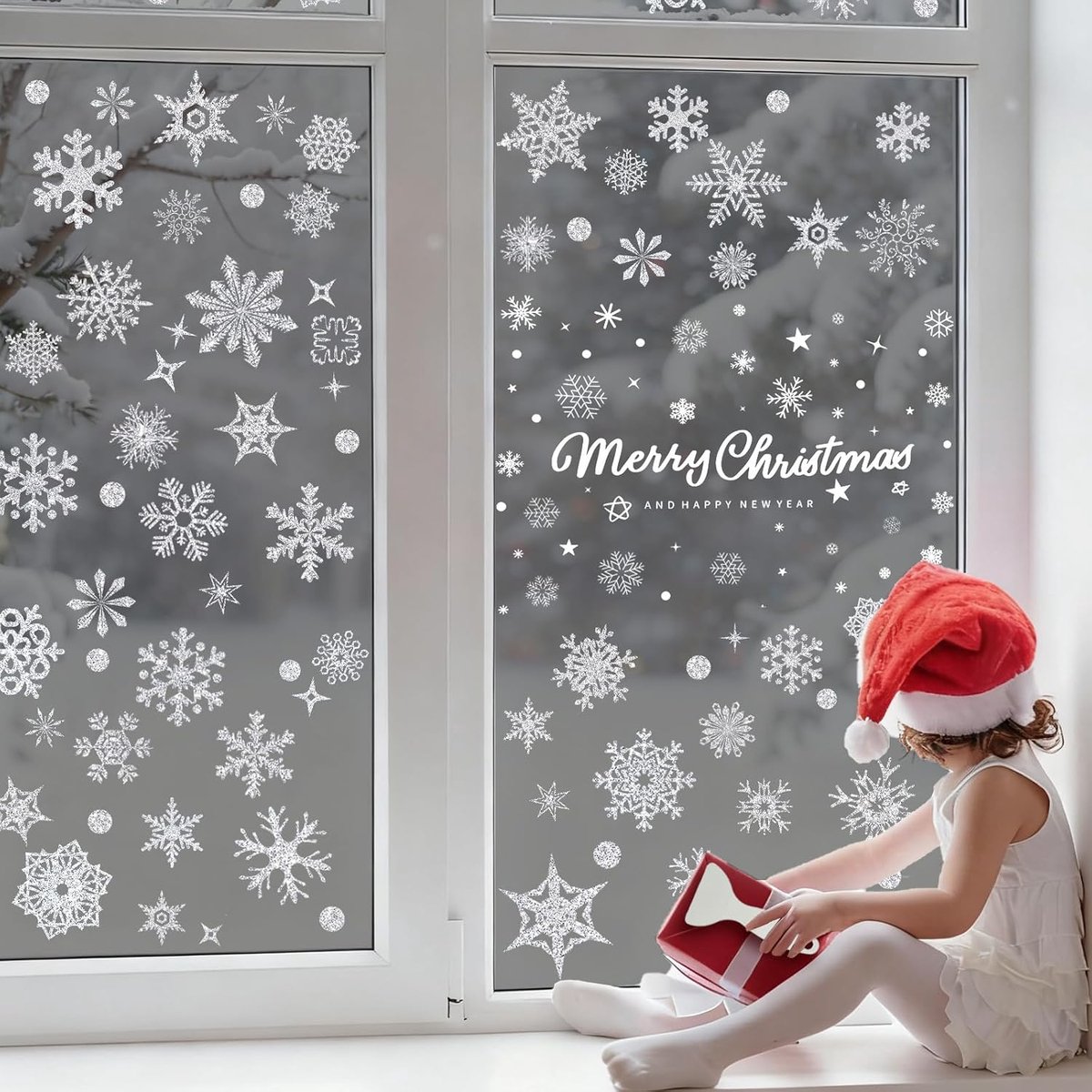 Cling snowflake voor dubbelzijdige ramen