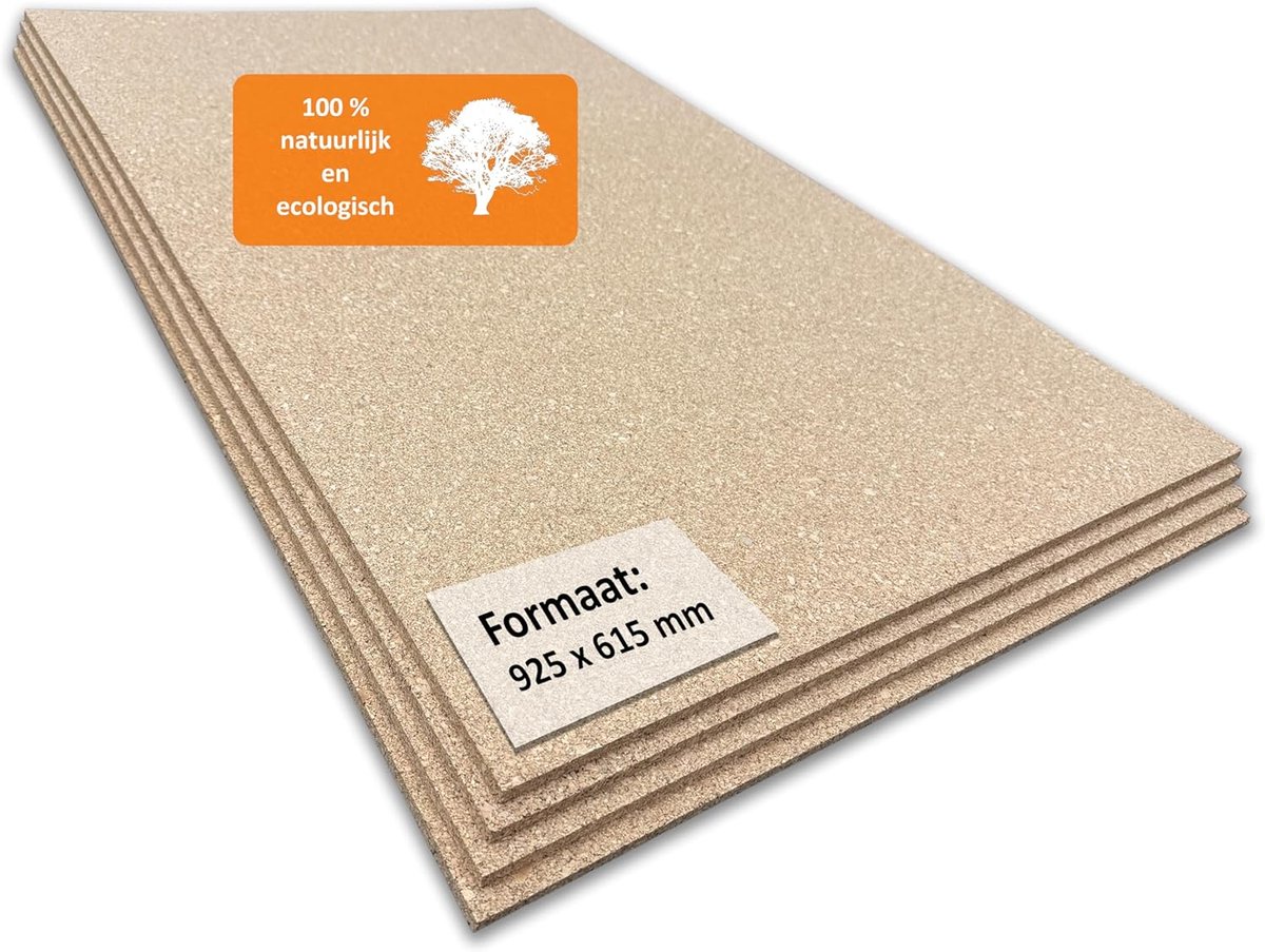 Prikbord kurkbord formaat: 925 x 610 mm - diktes: 2-20 mm - hoogwaardig kurkbord - zeer elastisch en antistatisch - eenzijdig geschuurd voor een betere uitstraling (12 mm dikte, 5 stuks)