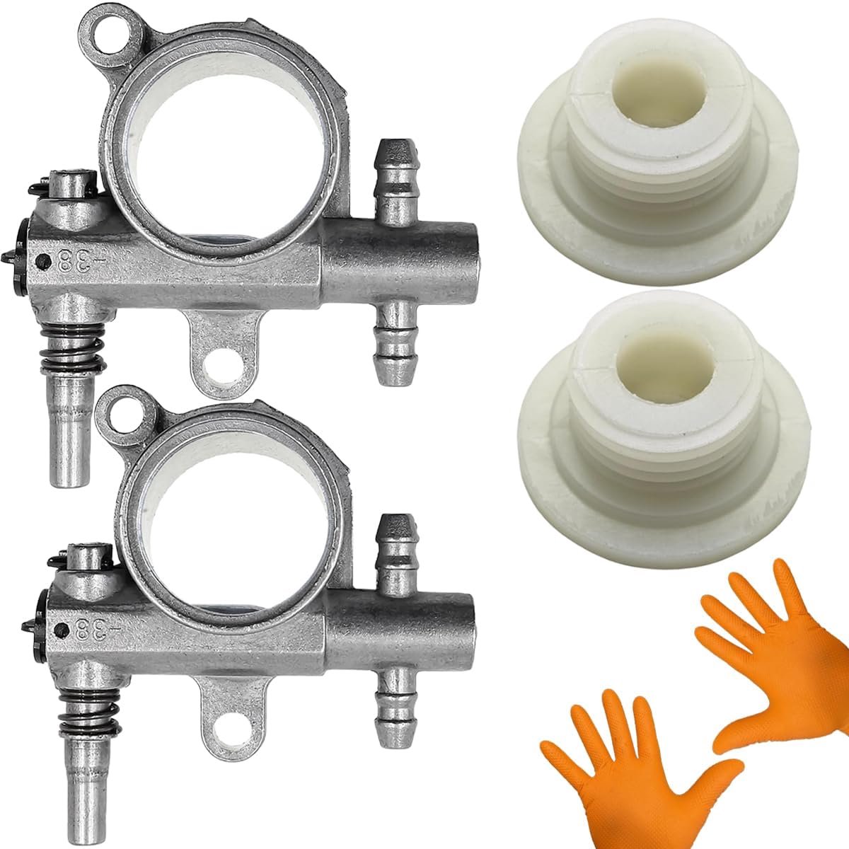 2 Set Oliepomp met Worm Drive Gear Vervangen voor 25CC 38CC 2500 3800 | Outdoor elektrisch gereedschap, voor G2500 G3800 G2500T Kettingzaag, Oliepomp Worm Gear, Accessoires, Vervangende Onderdelen