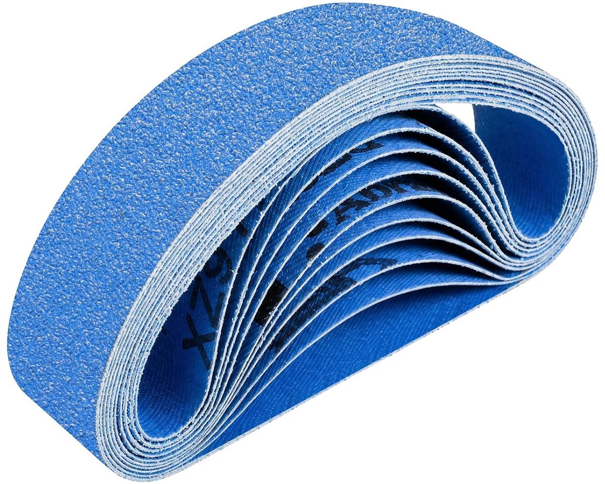 Banden 40 x 303 mm, 10-stuks Set (Korrelgrootten 60/80/120/240/400) - Geschikt voor Bandschuurmachines, Voor Slijpen, Fijnen, Scherp maken & Roest Verwijderen