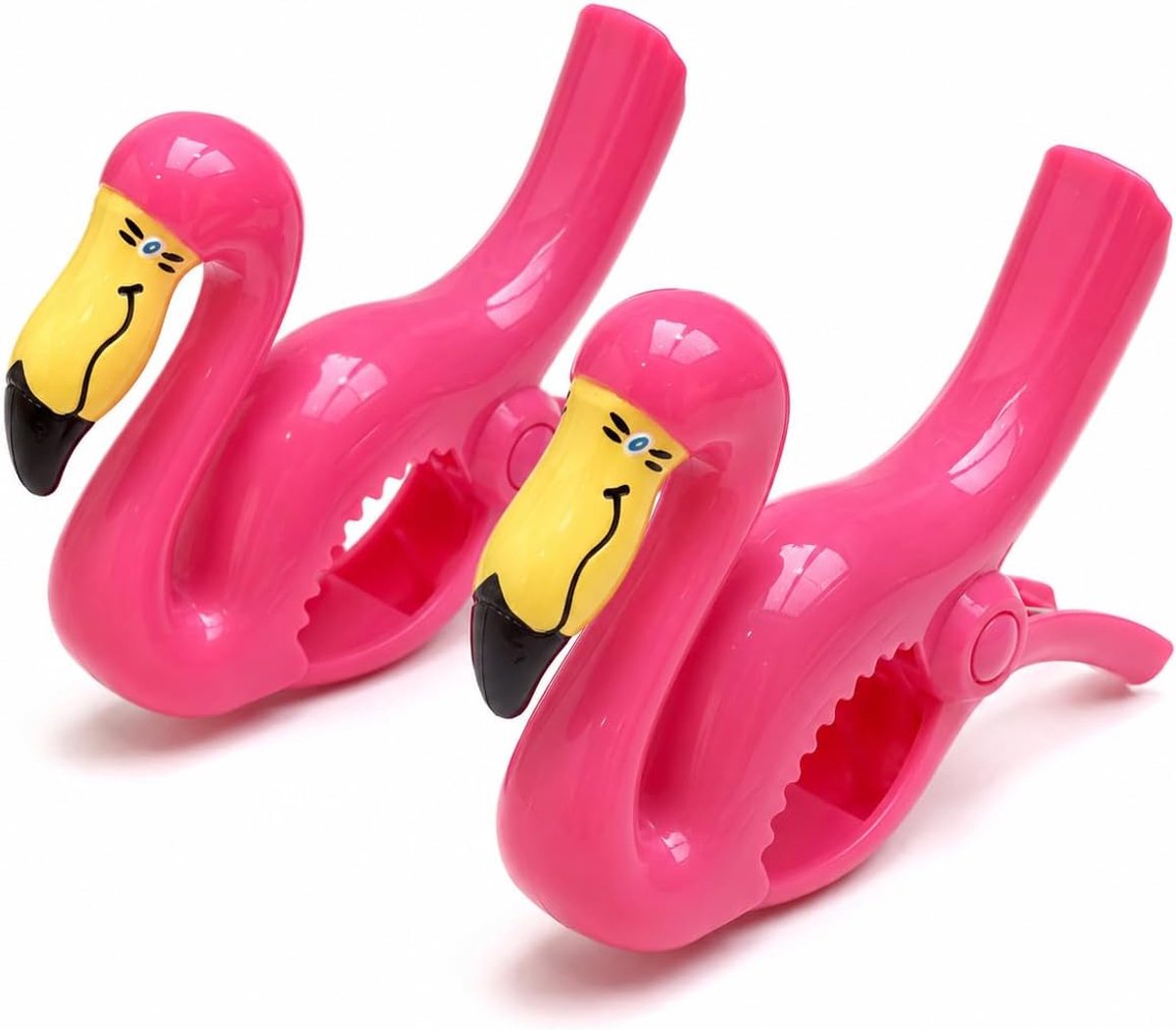2 stuks handdoekklemmen voor strandstoelen, groot, flamingo-design, wasknijpers, winddichte handdoekclips voor strand, zwembad en tuin (roze)