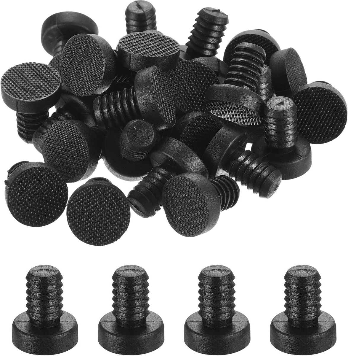 36 stuks randbescherming voor tafelbladen glas met schacht, 8 mm randbescherming van zwart rubber, afstandhouder, antislip, anti-botsing, tussenruimtes voor meubelkasten (voor 1/3 inch gat)