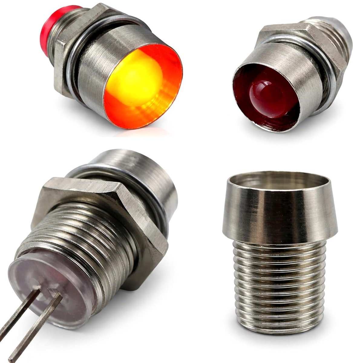 Fitting 3 mm metaal zilver - set van 100 stuks - hoogwaardige lampfitting met schroefdraad voor lichtdioden - veelzijdige montage in displaypanelen, verlichting en knutselprojecten