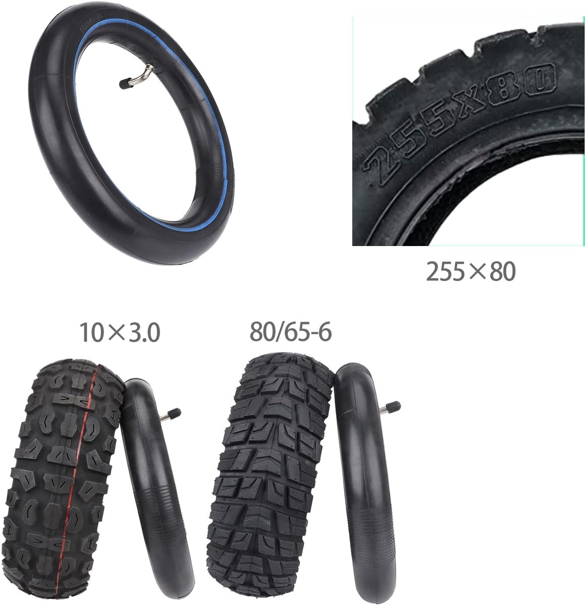 80/65-6 10x2,5 binnenband voor Kugoo M4 Pro/Speedual Zero 10X band met verdikt gebogen ventiel 10 inch 255 x 80