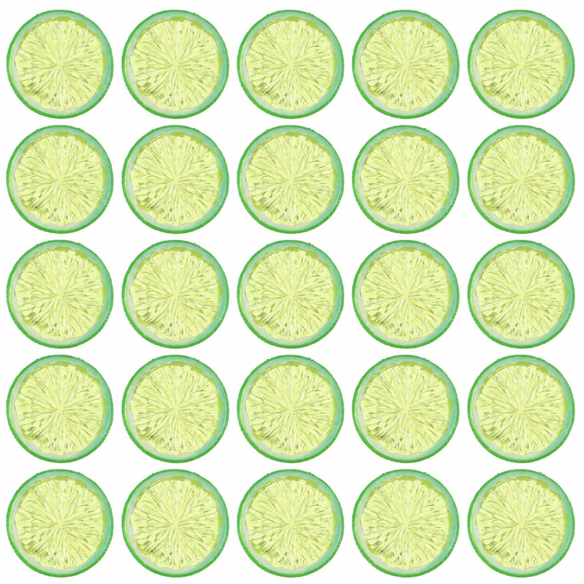 Set van 25 Mini Kunstmatige Citrusschijven (Groen)