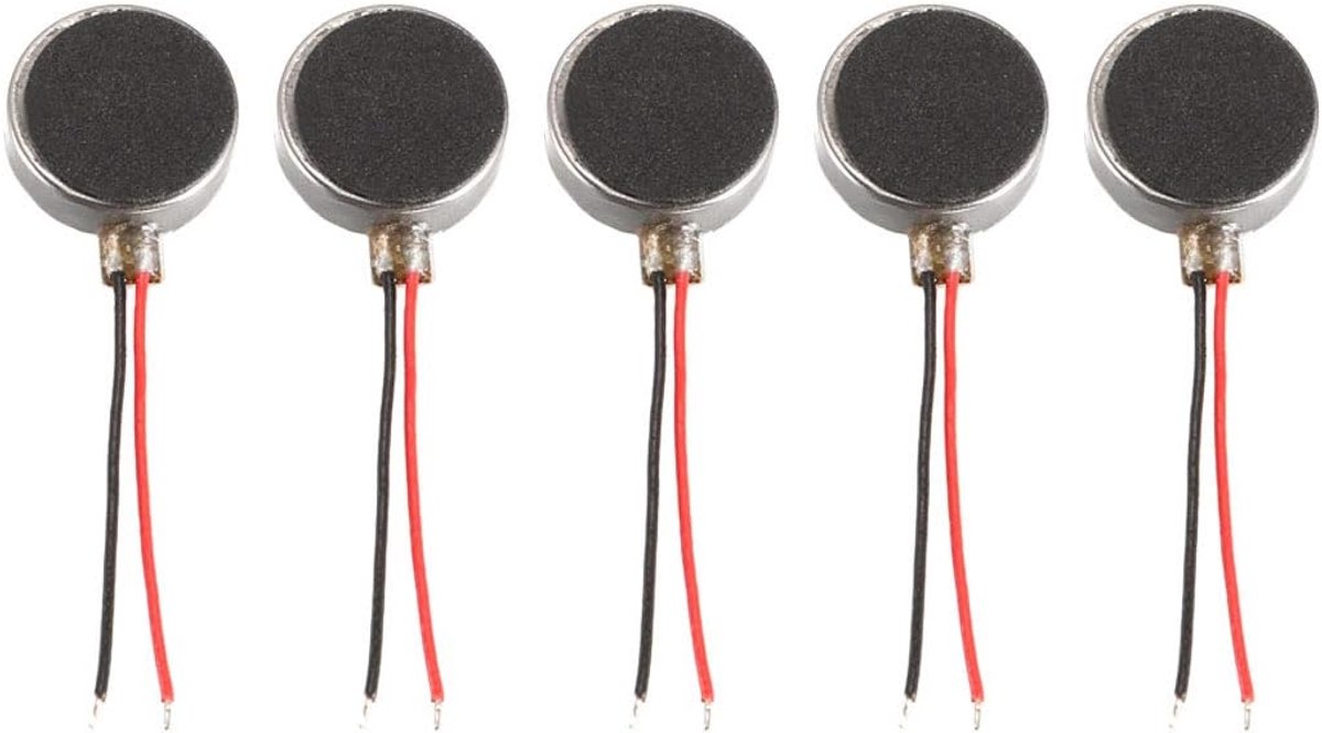 Sourcing map 5 stuks DC 1,5 V 6000 RPM platte munt Micro DC trilmotor voor mobiele telefoon 10 x 3 mm