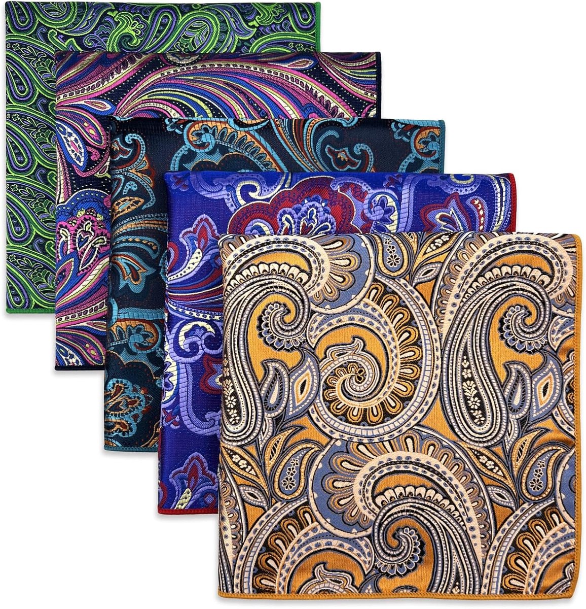 SHLAX&WING 5 stuks geassorteerde heren pochet zakdoeken set Pochetten voor heren