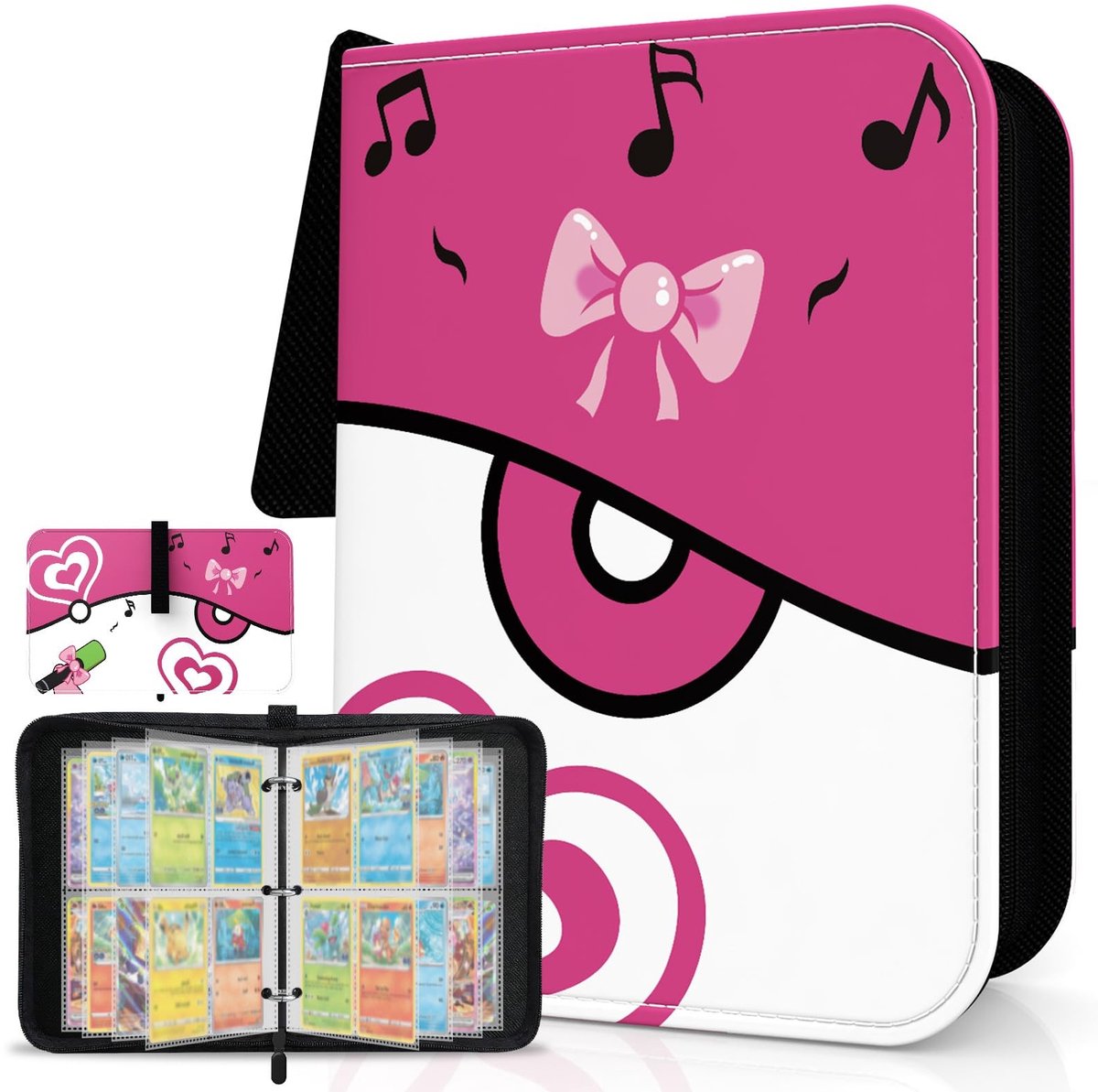 Omgoods - Schattige Roze Kaartfolder met Ruimte voor 400 Kaarten