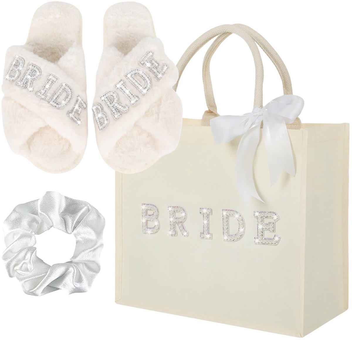 Omgoods - Bruidsaccessoires Set met Tas, Schoenen en Scrunchie
