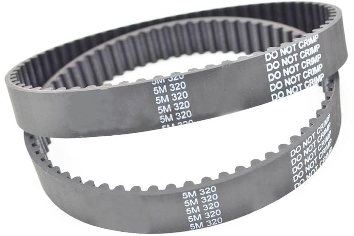Omgoods - 2 Stuks Timingriemen HTD 320-5M-12 voor Mechanische Toepassingen