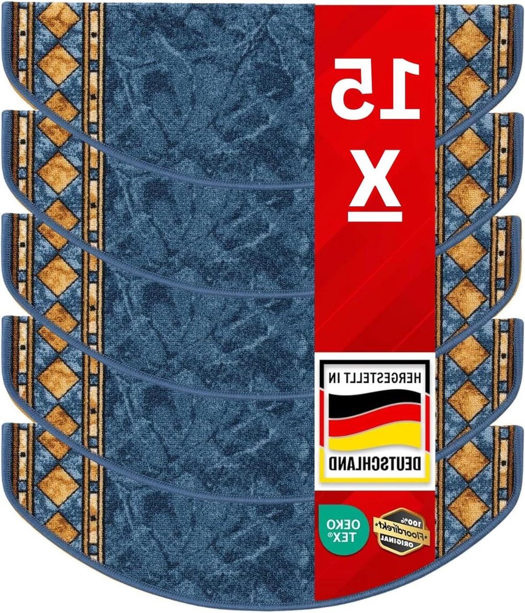 Trapmatten - Traptapijt - Veiligheid Trap - Duurzaam Polyamide - 65 x 235 cm - Blauw
