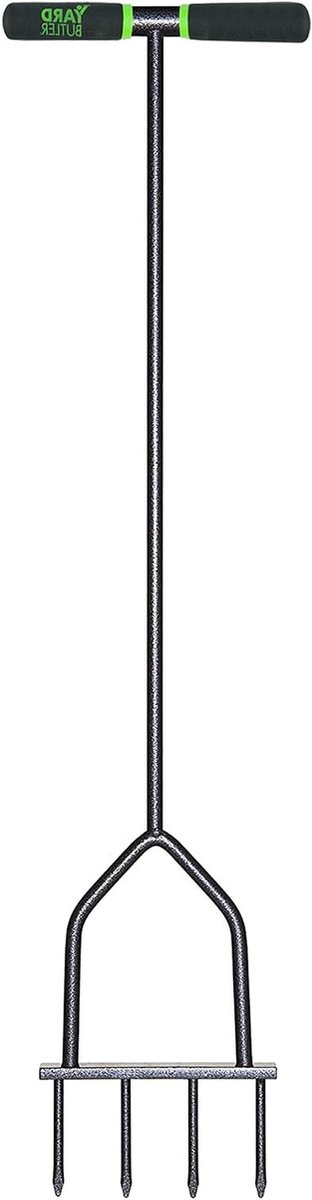 Gazonbeluchter - Grasbeluchter Tool - Gazon Onderhoud - Vier Sterke Spikes - 37 Inch - Zwart