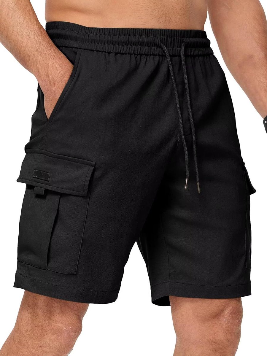 casalora®-Heren cargoshorts – Meerdere zakken – Cargoshorts – Elastische tailleband met trekkoord – Zomershorts – Veelzijdige outdoorshorts voor werk, wandelen, vakantie en vrije tijd