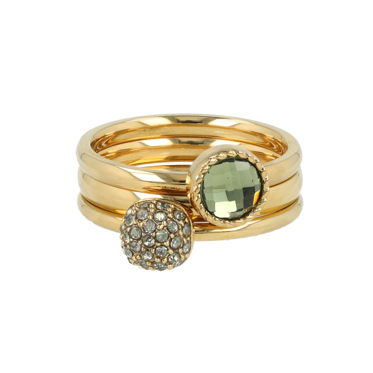 My Bendel - Ringen Set Groen - met Luxe Cadeauverpakking | Sieraden Voor Dames | Maat 19.00 Mm / Maat 60