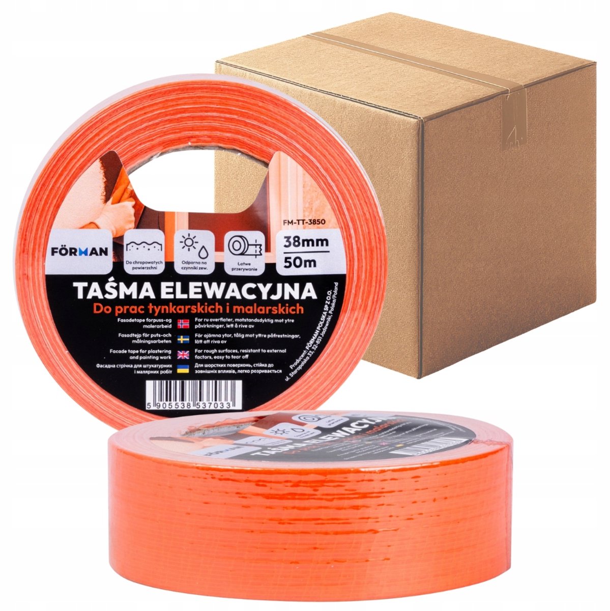 FORMA Gevelpleistertape Oranje 38mm x 50m (32 st.)
