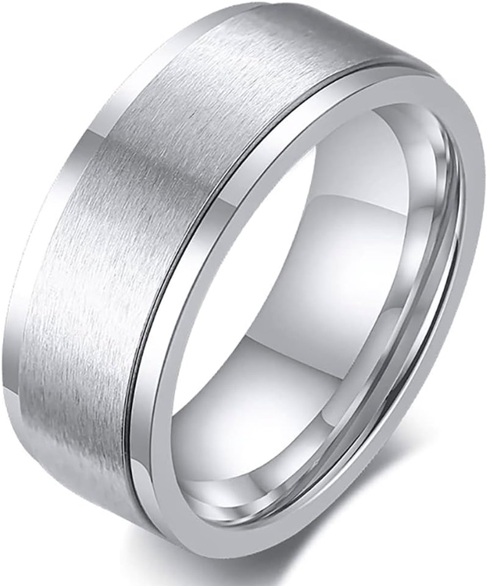 - Draaibare ring voor heren in mat zilver ZR0158