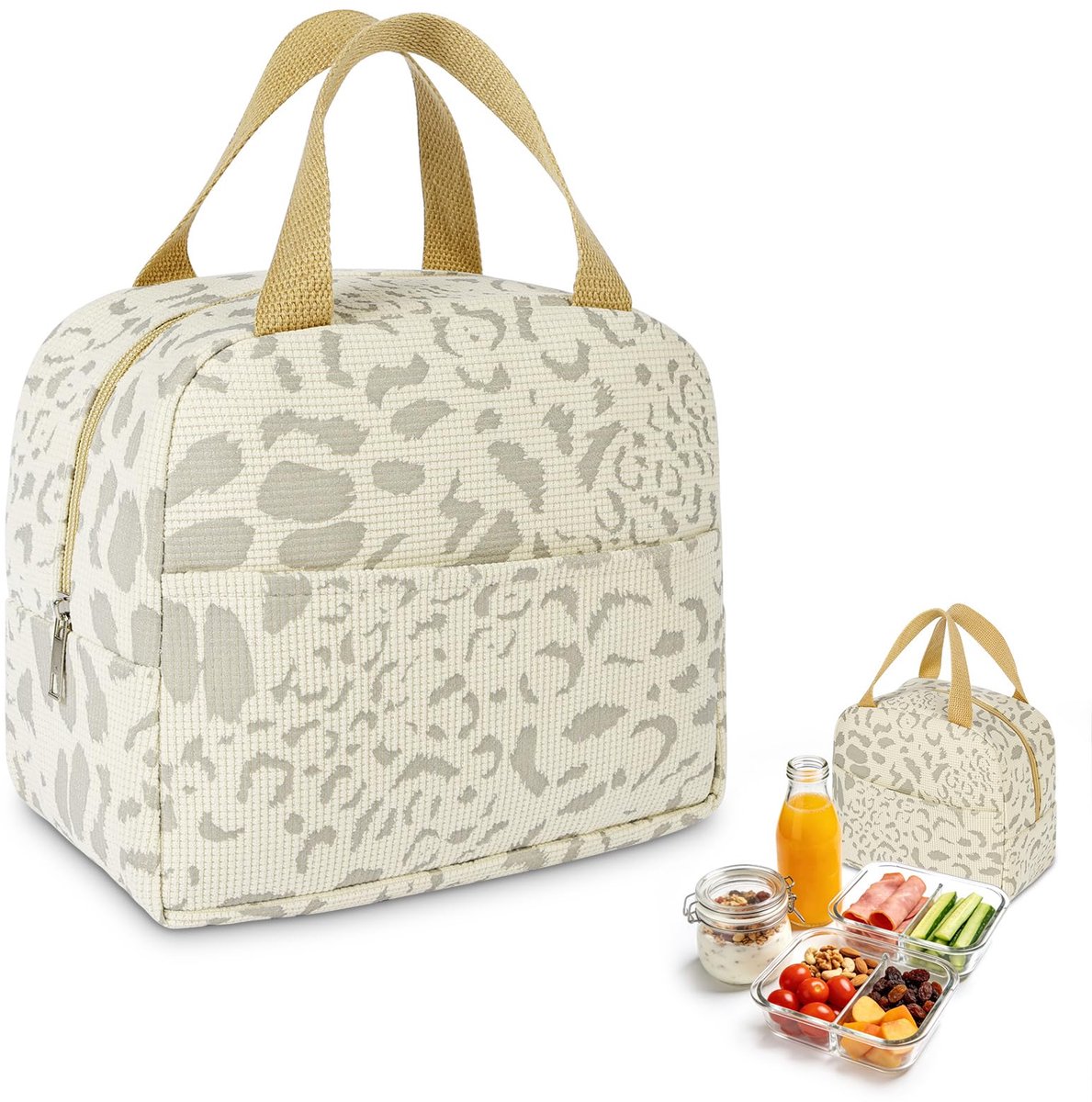 Isolerende koeltas voor onderweg met leopardprint, 6 liter