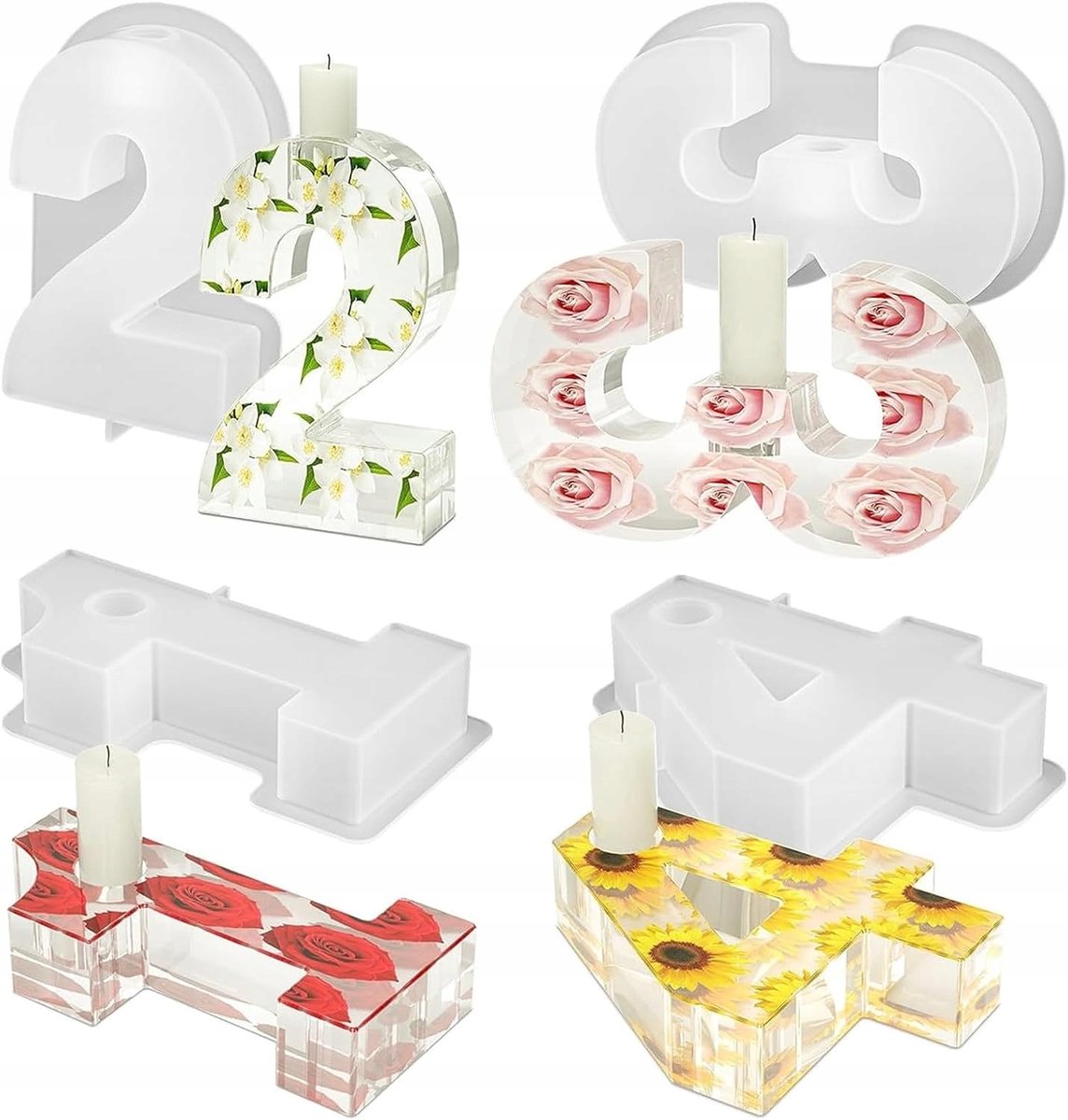 3D-cijferige kaarsvormenset - DIY 1-4