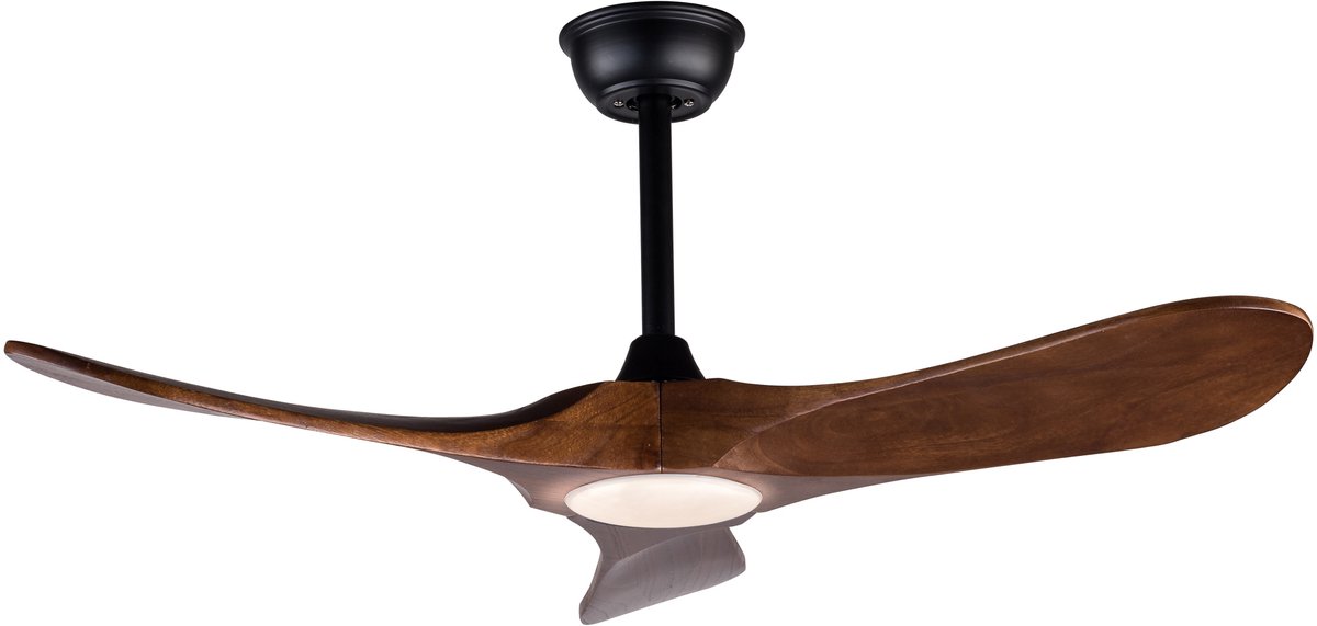 COVREO Plafondventilator met verlichting 42 inch zwart, donkerwalnoot hout, afstandsbediening