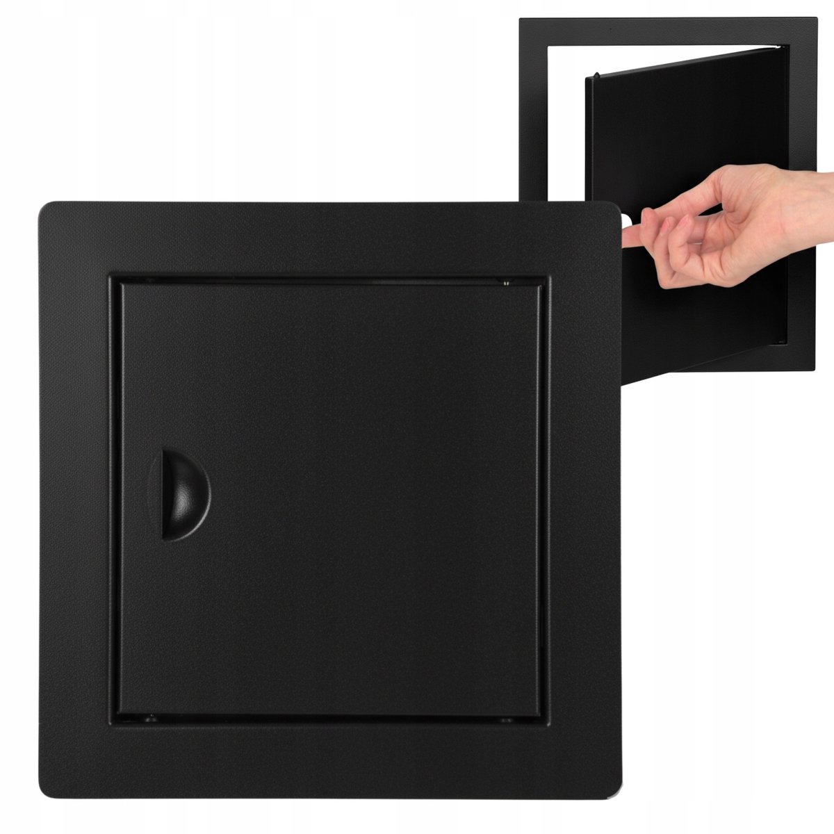 Zwart Metalen Toegangsluik 20x20cm met Kliksluiting
