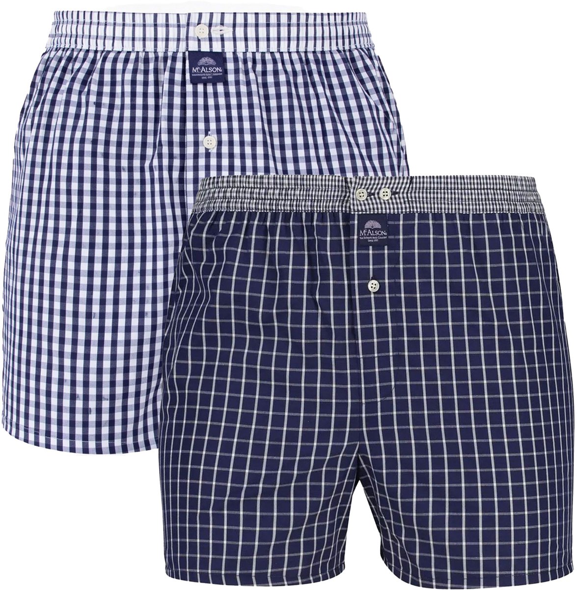 Mc Alson boxers 2-pack ruitjes blauw