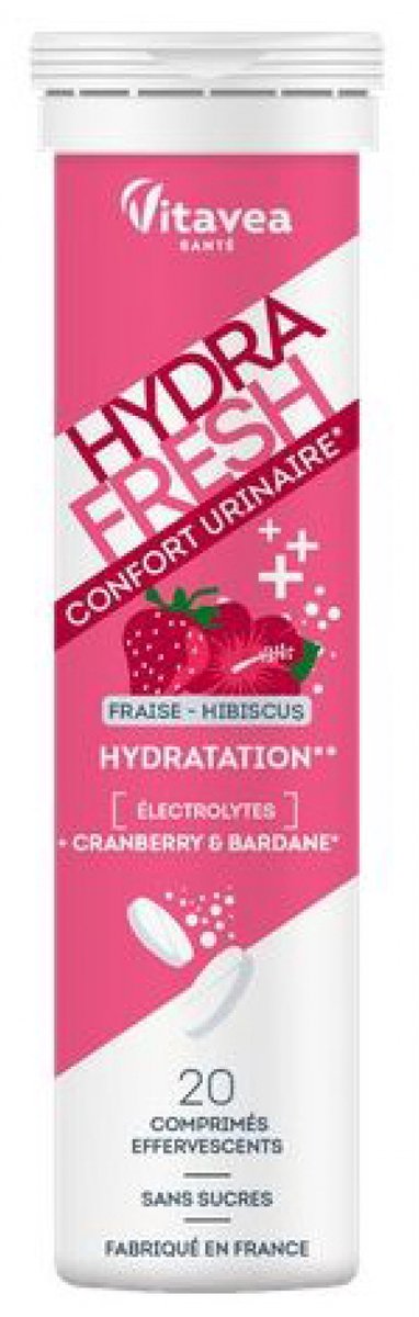 Vitavea HydraFresh Urinair Comfort 20 Bruistabletten (Smaak : Aardbei - Hibiscus)