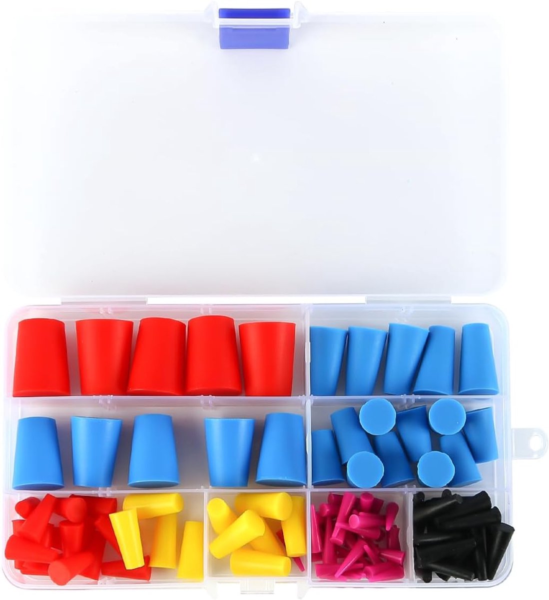 SnelShoppen - Silicone Plugs Set 110 Stuks Rubber Plugs Conisch Diverse Maten Sealing Plugs Voor Het Afdekken Van Gaten Tijdens Poedercoating