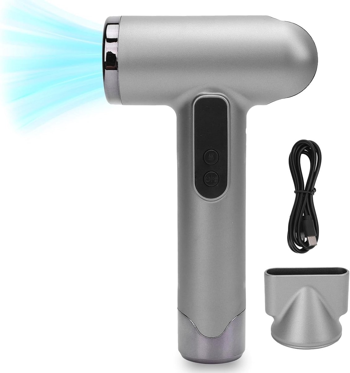 SnelShoppen - Draadloze Föhn voor Vrouwen - USB Oplaadbare Reis Föhn 100.000 RPM - 15.000 mAh Accu - Draagbare Stille Haardroger met Mondstuk - Ideaal