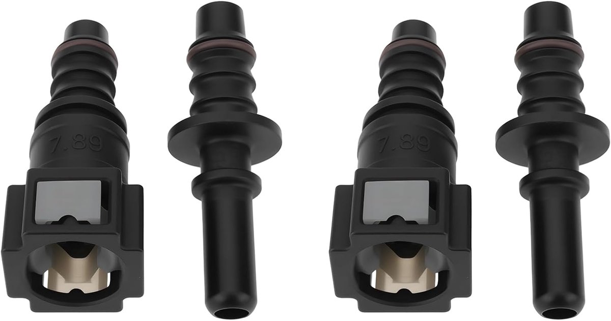 SnelShoppen - 2 Sets Brandstoflijn Snelkoppeling Kit 7,9mm-ID8 Recht Vrouwelijk & Mannelijk 2 Stuks voor Auto Reparaties en Aanpassingen