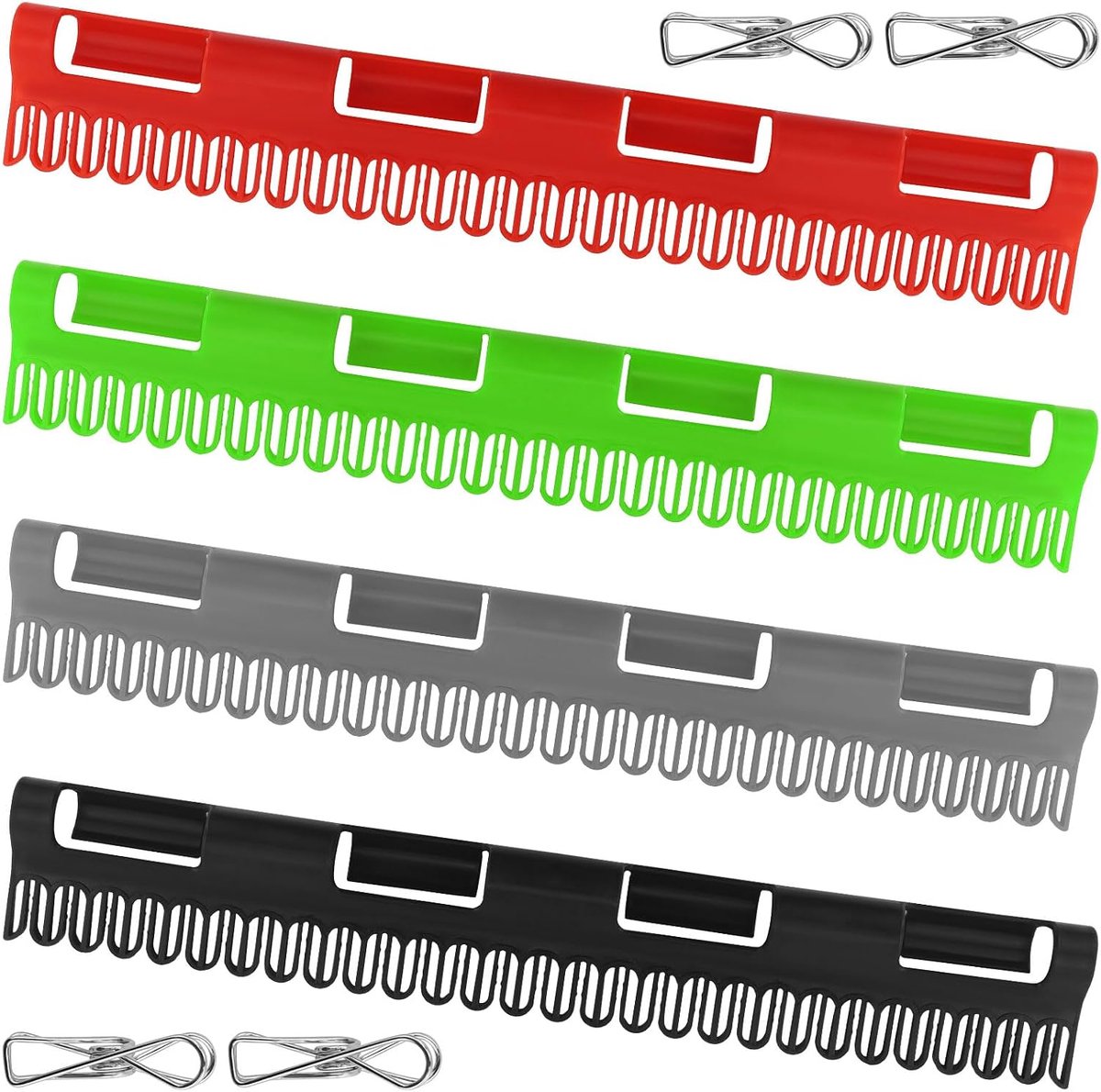 SnelShoppen - Pack van 4 Wasrek Sokhouder - Winddichte Plastic Sokstandaard met 4 Stuks Zilveren Draadclips voor Sokken en Ondergoed - Perfect voor Th