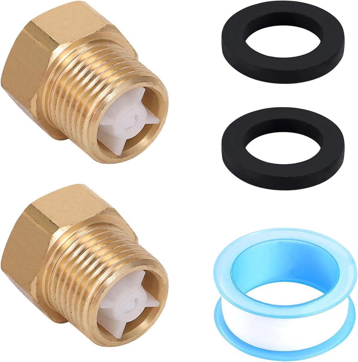 SnelShoppen - 2 Stuks Controleklep 3/4 Inch DN20 Messing Controleklep met Vrouwelijke en Mannelijke Draad voor Waterverwarmer, Waterleiding en Wasmach