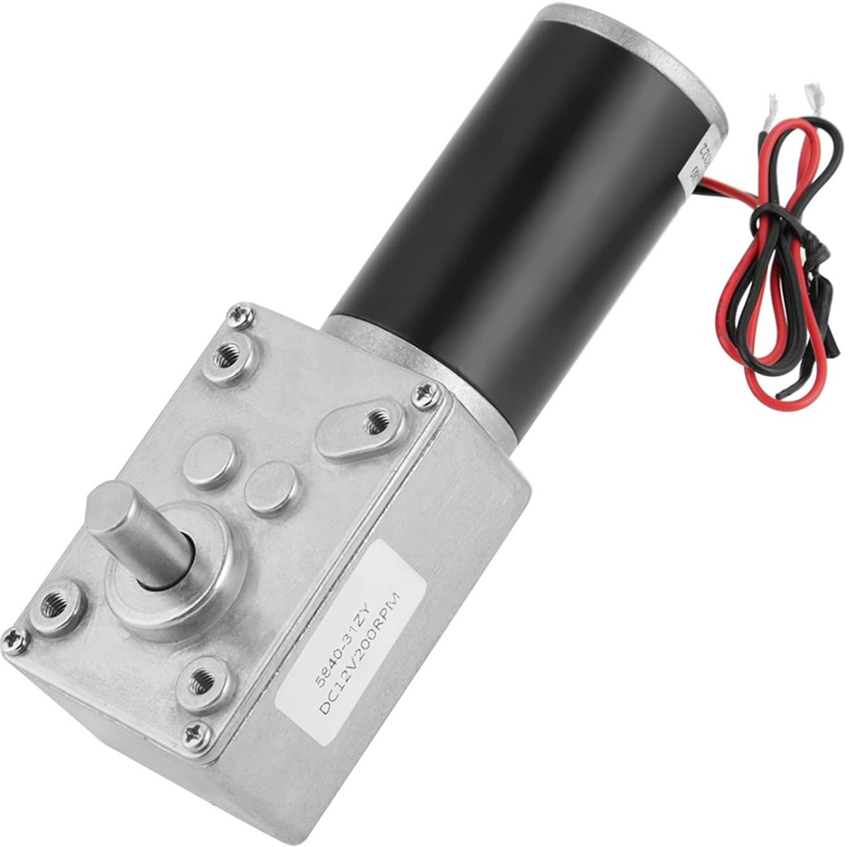 SnelShoppen - DC 12V Schroefmotor Omkeerbaar 200 rpm Permanent Magnet Motor Zelfvergrendelende Schroef Gear Motor voor DIY Robots en Draaitafels