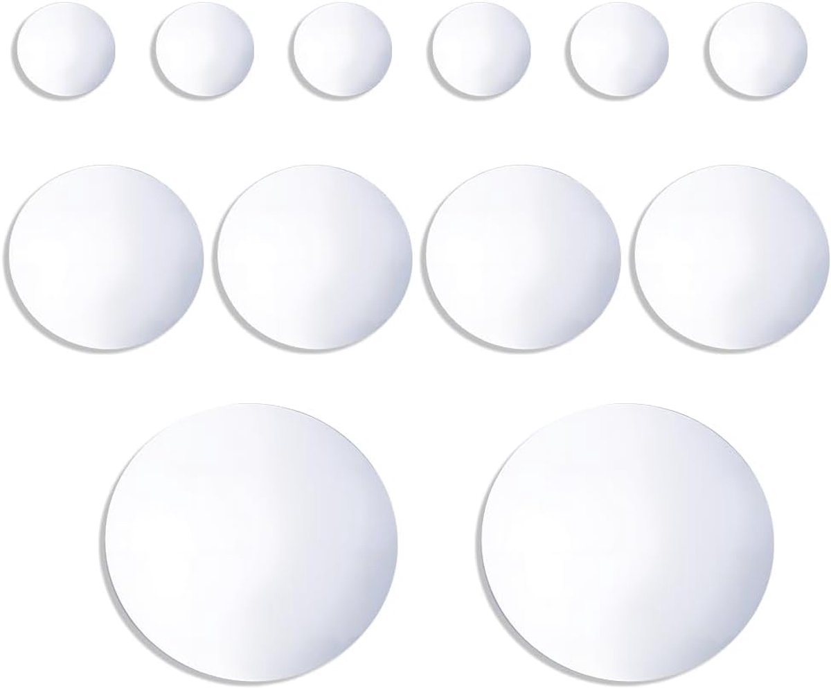 SnelShoppen - 12 Stuks Ronde Acrylaat Spiegels Zelfklevend 10/20/30cm voor Tafels, Kaarsplaten, Bruiloften, Feesten, Wanddecoratie en Creatieve Klusse