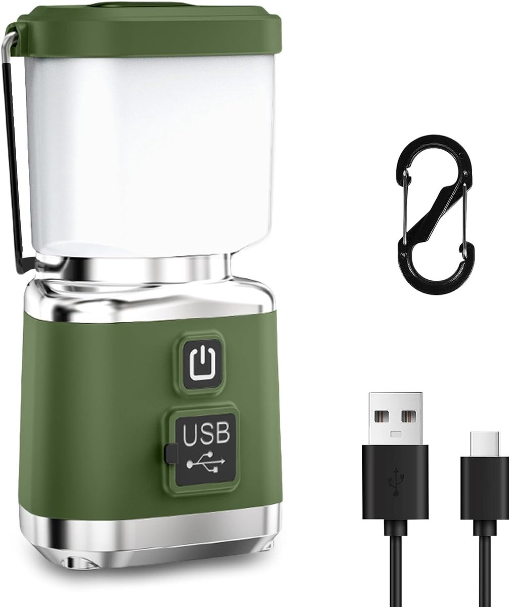 SnelShoppen - Lumen LED Camping Lamp - Groene Multifunctionele Lamp voor Buitenactiviteiten, Tuin, Kamperen, Feest en Kinderen - 1 Stuk