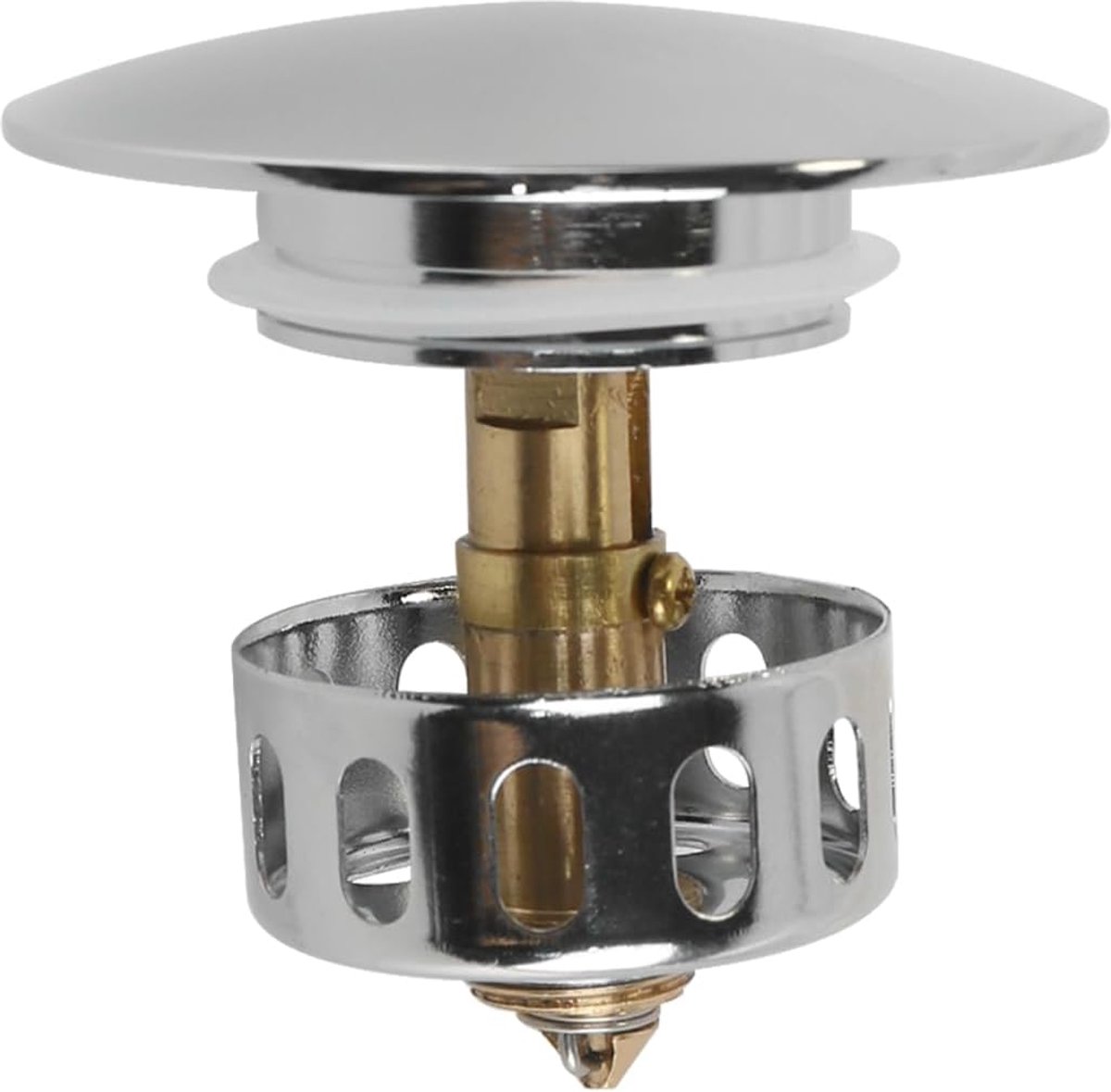 SnelShoppen - RVS Pop-up Afvoer Haarvanger 69mm - Metalen Anti-Verstopping Filter voor Bad, Douche, Wastafel - Duurzaam en Roestvrij Staal - Badkamer,