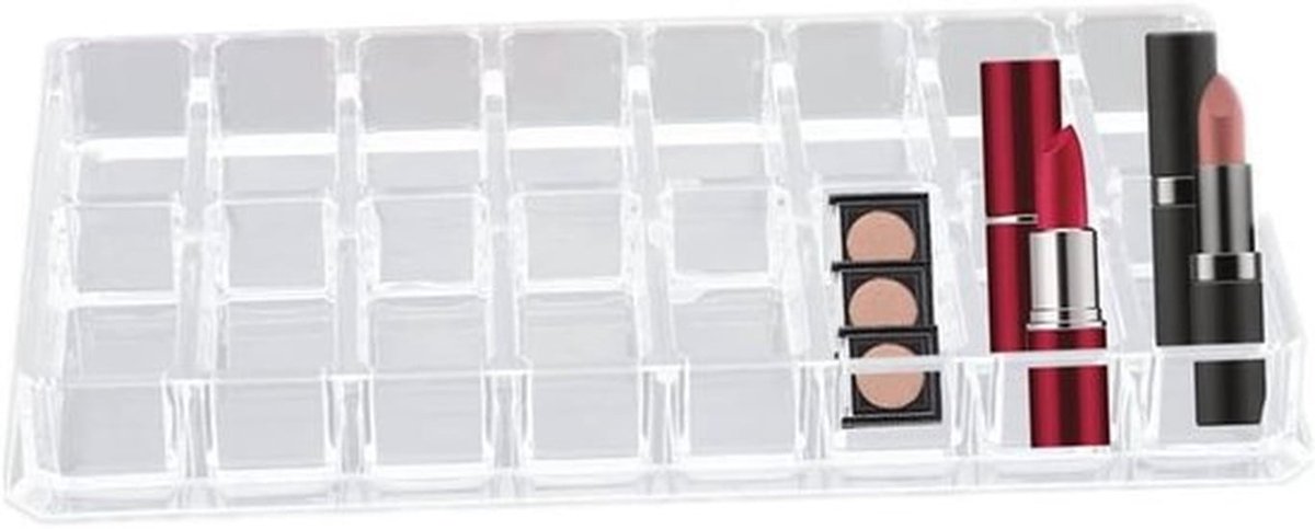 Cosmetica Organizer met 16 Compartimenten van Transparant Acryl, Ruimte voor Oogschaduw, Poeders, Lippenstift en Nagellak