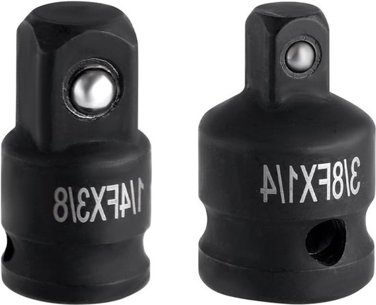 Impact-Steekadapterset - 1/4"F naar 3/8"M en 3/8"F naar 1/4"M reducers voor slagschroevendraaiers, boormachines en handgereedschap