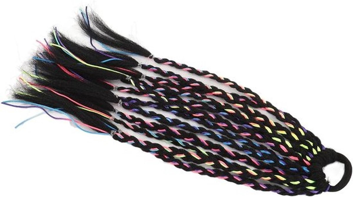 Kleurrijke Vlecht Haar Extensions met Touwtjes en Haarbanden, Dreadlock Accessoires voor Feestjes en Evenementen