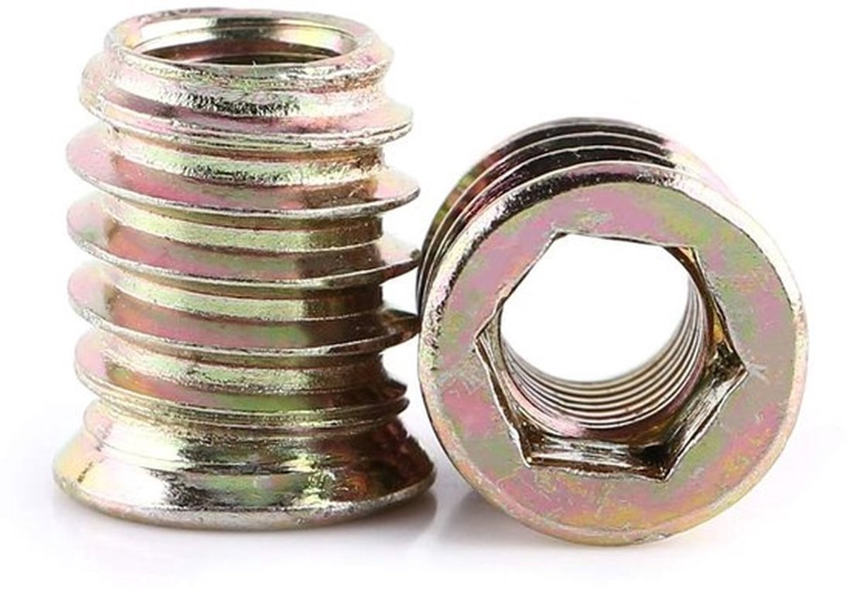 20 Stuks Meubelmoeren Hexaansluiting Draad voor Houten Meubels van Koolstofstaal (M8*25mm) - Duurzaam en Sterk