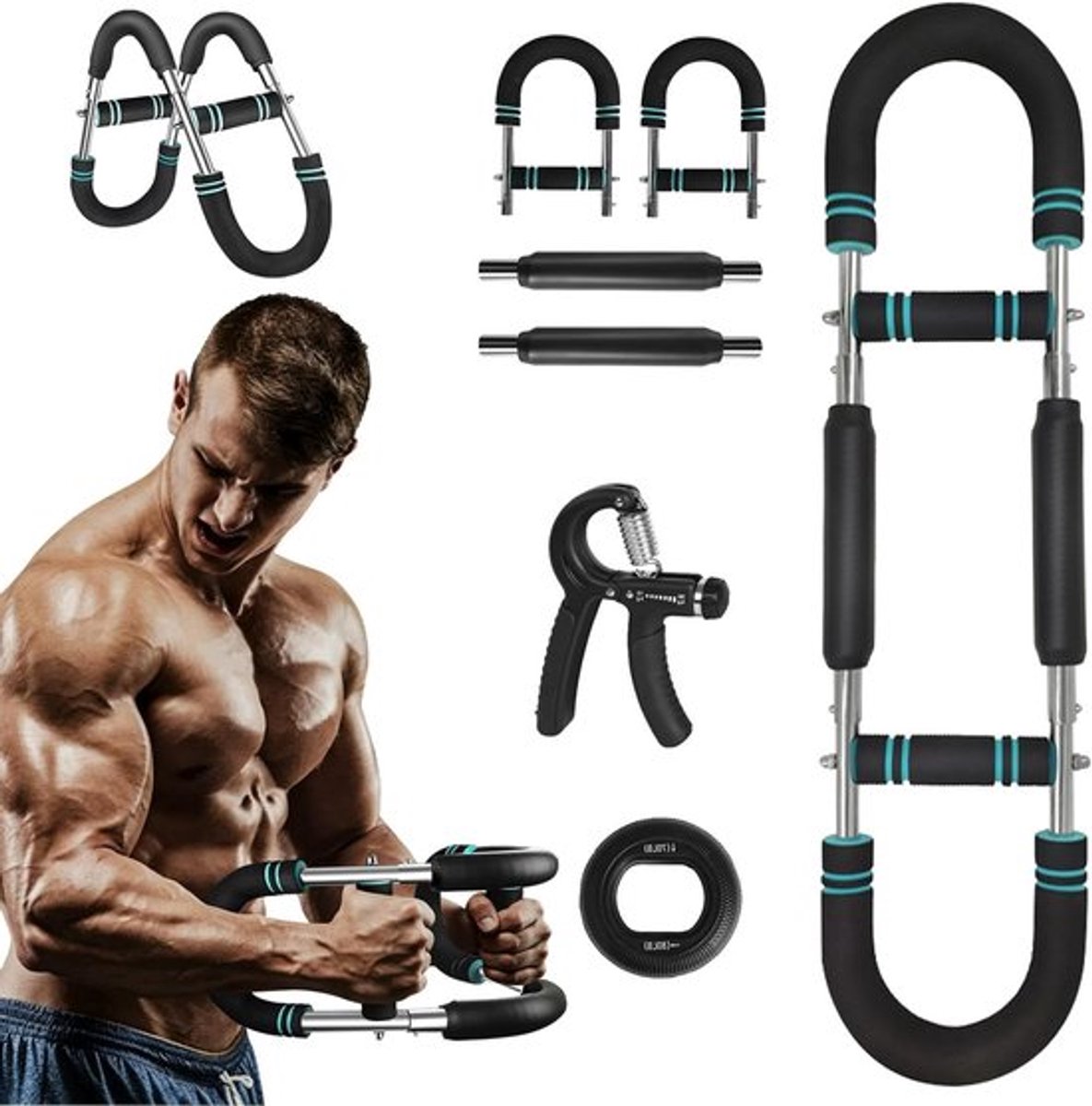 Verstelbaar Arm Trainer voor Krachttraining, U-vormig Borstapparaat voor Thuis, Ideaal voor Spieropbouw en Fitness