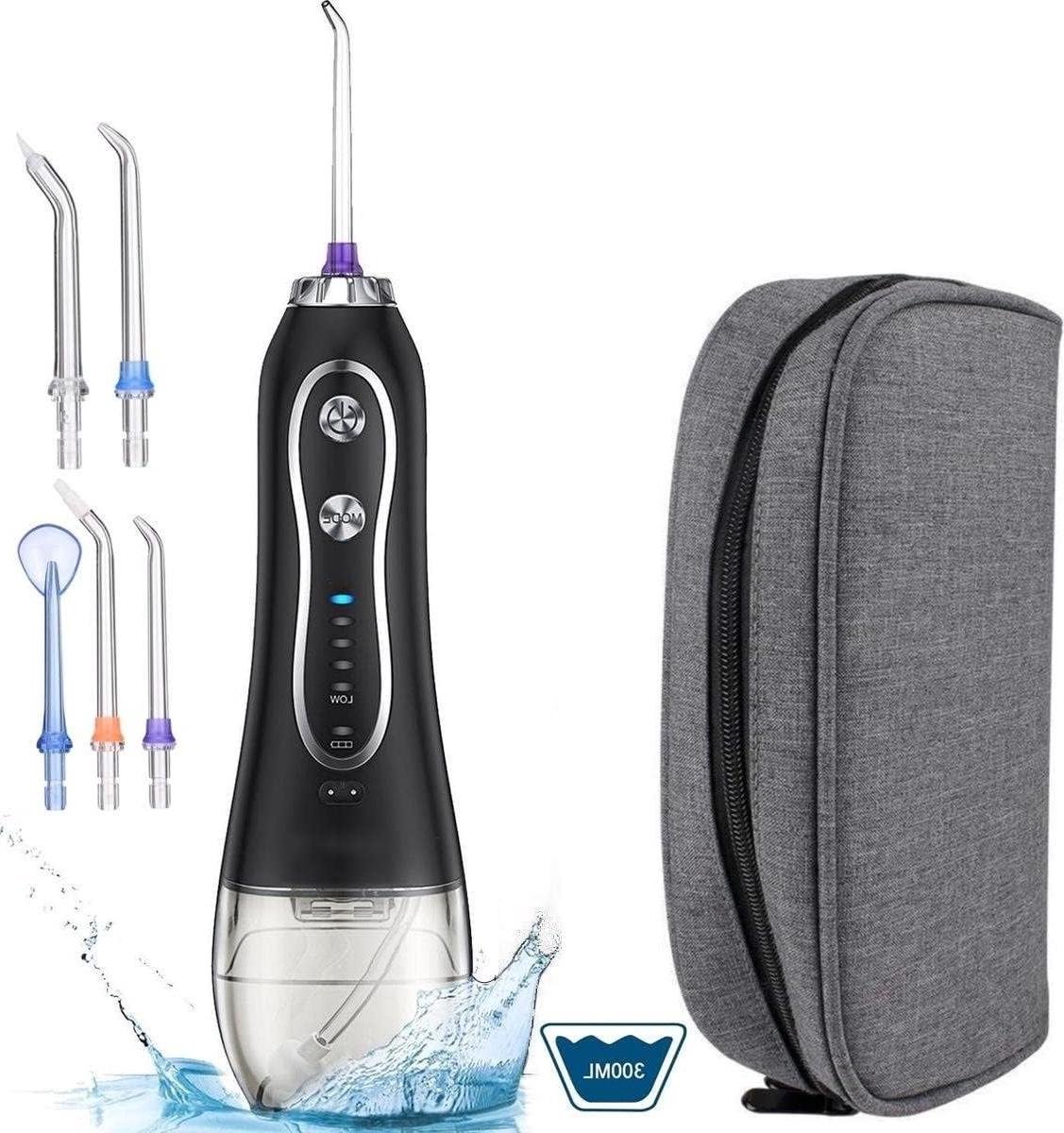 Water Flosser - Monddouche - Tanden Reinigen - 5 Reinigingsstanden - 300ml Tank - Zwart