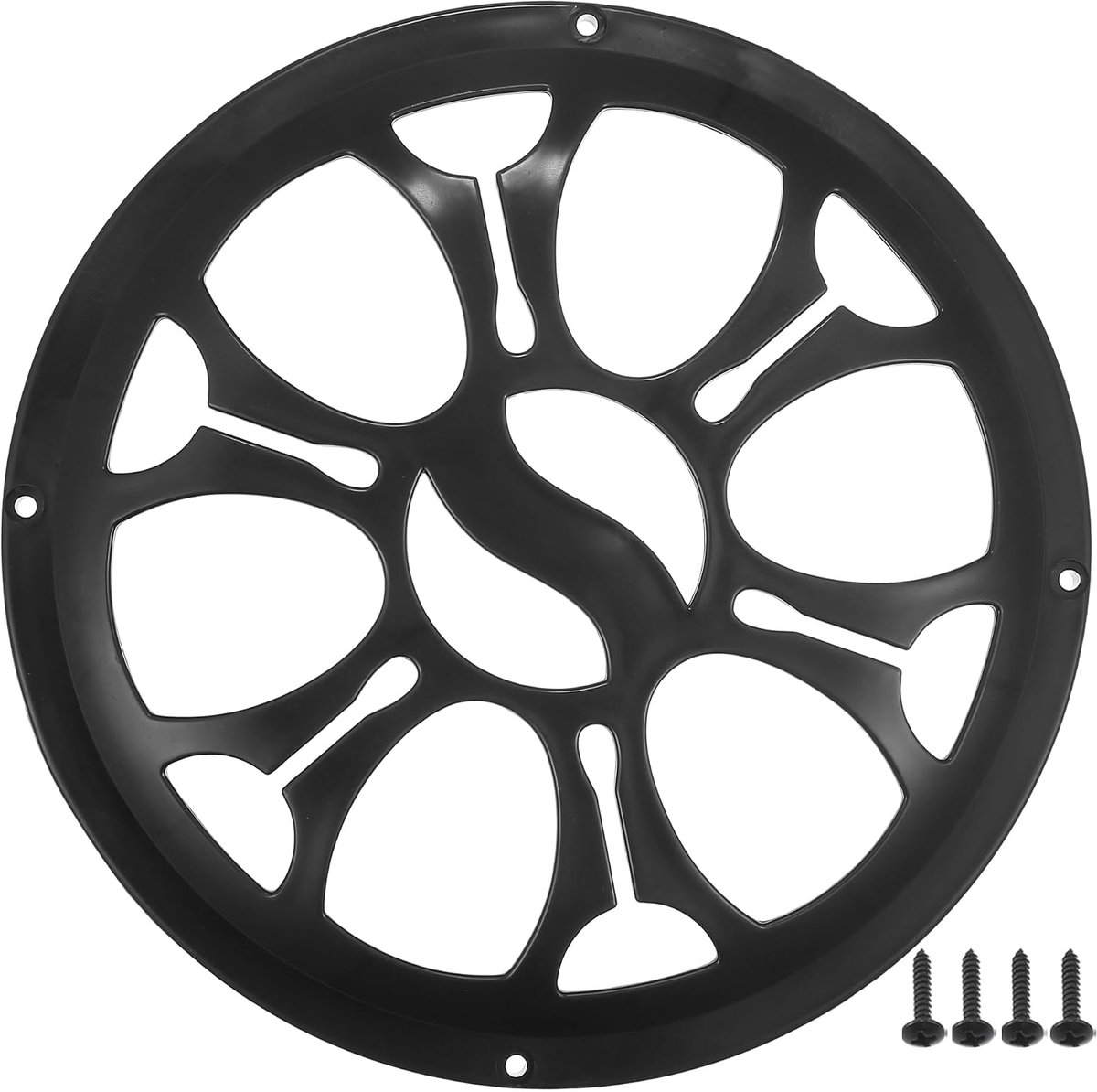 SnelShoppen - 8 Inch Auto Speaker Grills Covers Rond Zwart met Schroeven - Stofbescherming voor Thuisbioscoop, Marine & DIY - Buitendiameter 206 mm, B