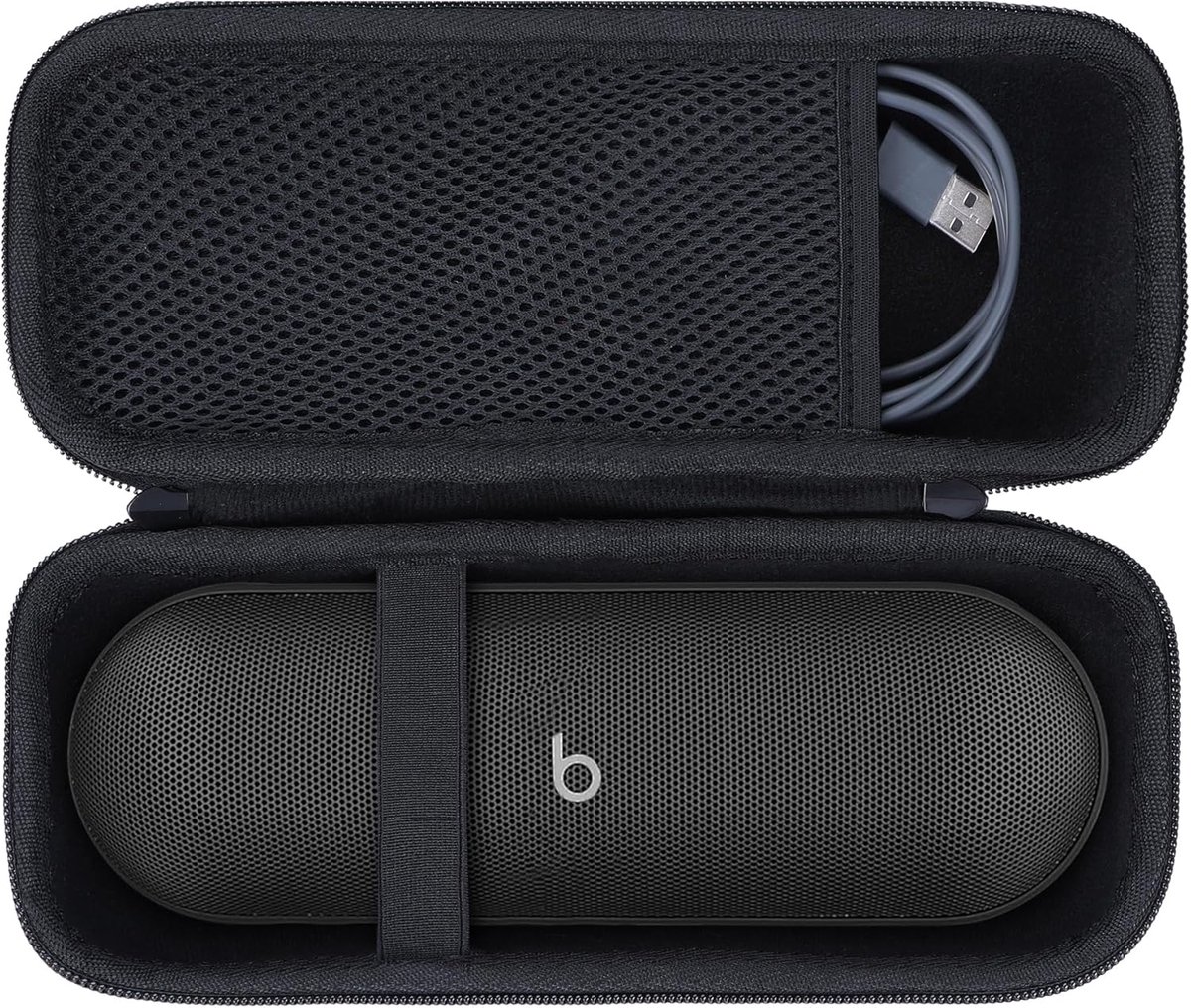 SnelShoppen - Hardcase Opbergtas Geschikt voor Beats Pill Draagbare Speaker - Zwart - Robuust en Perfecte Pasvorm - Bescherming voor Thuis, Feest, Cam