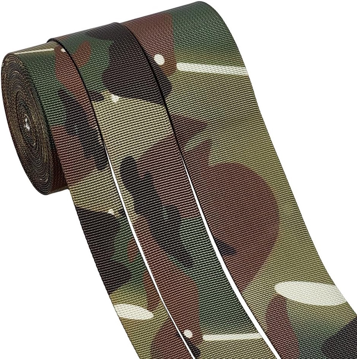 SnelShoppen - 15 Yards Camouflage Polyester Webbing, 3 Maten Heavy Duty Band, 1-1/8 Inch, 1-1/2 Inch, 1-7/8 Inch voor Creatieve Klussen, Reparaties en