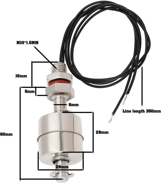 Waterflow float switch 2pcs - 304 roestvrij staal - duurzaam en gevoelig - geschikt voor watertanks - ShopVlot — afbeelding 3
