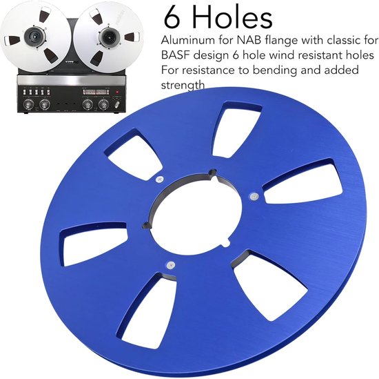 Lege tape spoel 1/4 10,5 inch - Universele open reel - Roestvrijstalen schroeven - ShopVlot — afbeelding 3