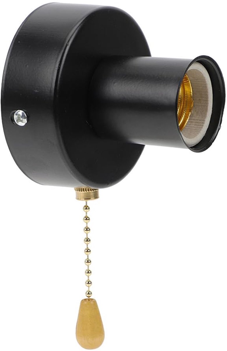 SnelShoppen - E27 Lampfitting met Trekschakelaar, Vervangbare Lampbasis voor Plafond- en Wandlampen, Praktisch voor Slaapkamer en Woonkamer, 8 x 8 x 7