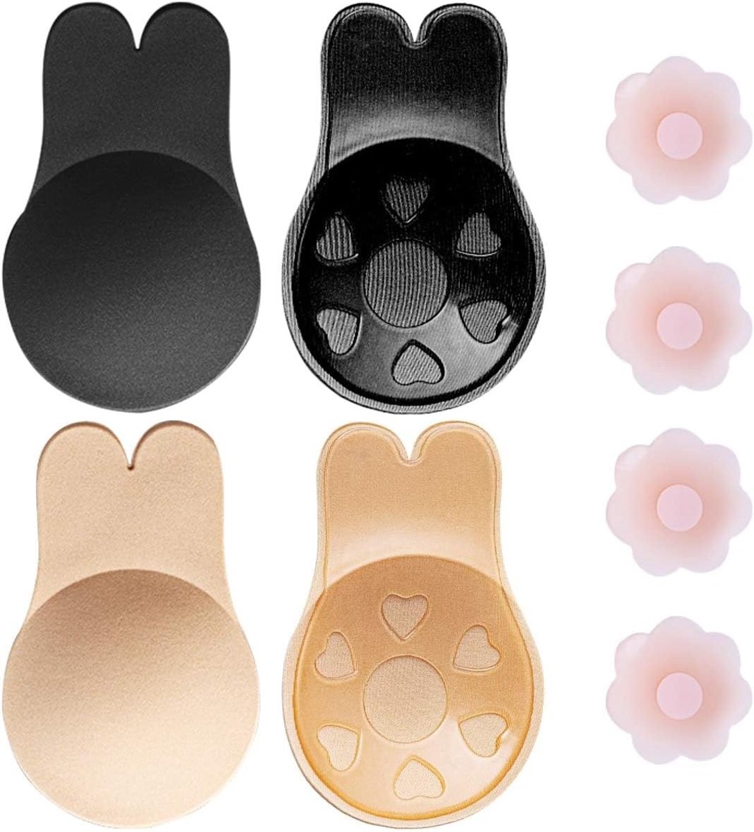 Pack van 2 Zelfklevende Push-Up Bh's en Onzichtbare Silicone Tepelbedekkers voor Avondjurken en Bruidsjurken