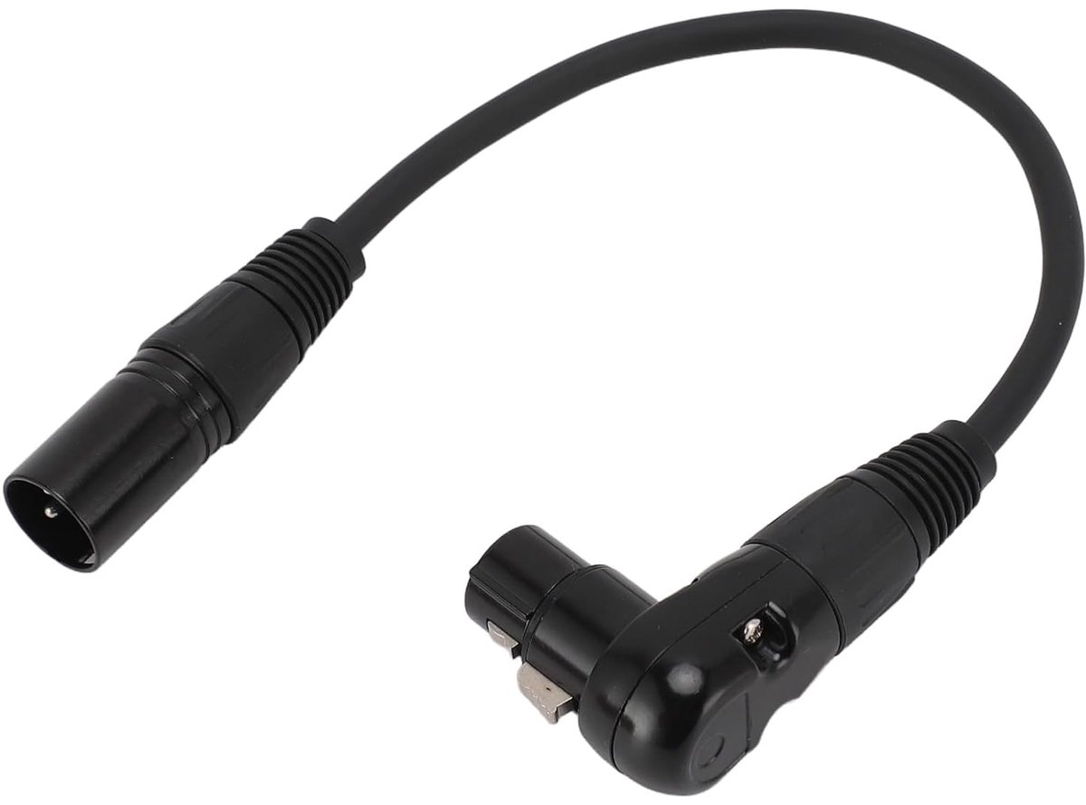 SnelShoppen - XLR Microfoon Verlengkabel Adapter, 3 Pin Verbinding Stabiliteit, Handige Haakse XLR Naar Rechte XLR Kabel voor Opname Ruimte (0.30m/1.0