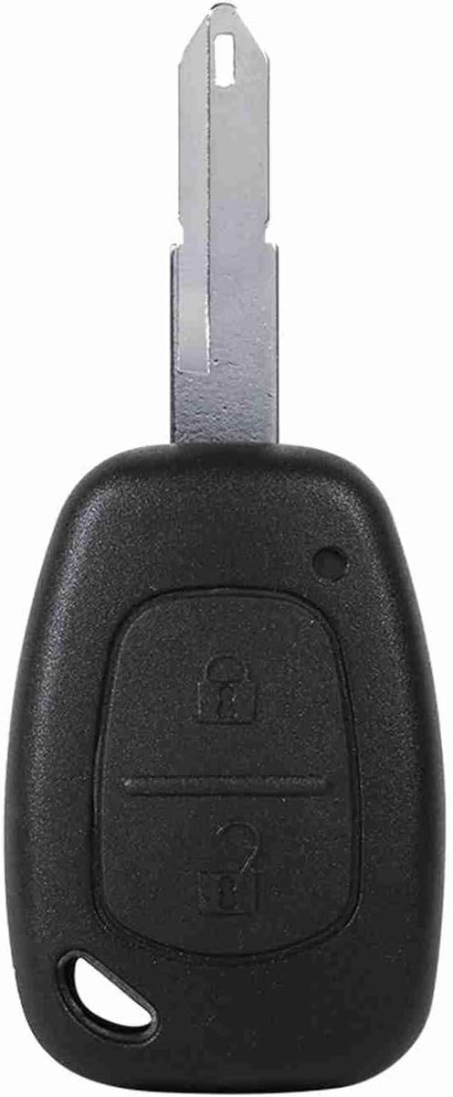 SnelShoppen - Sleutelhoes Sleutelhanger Robuust Roestbestendig Ongesneden Balde 2 Knoppen Zwart Slijtvast Autovervanging voor Primastar en andere auto